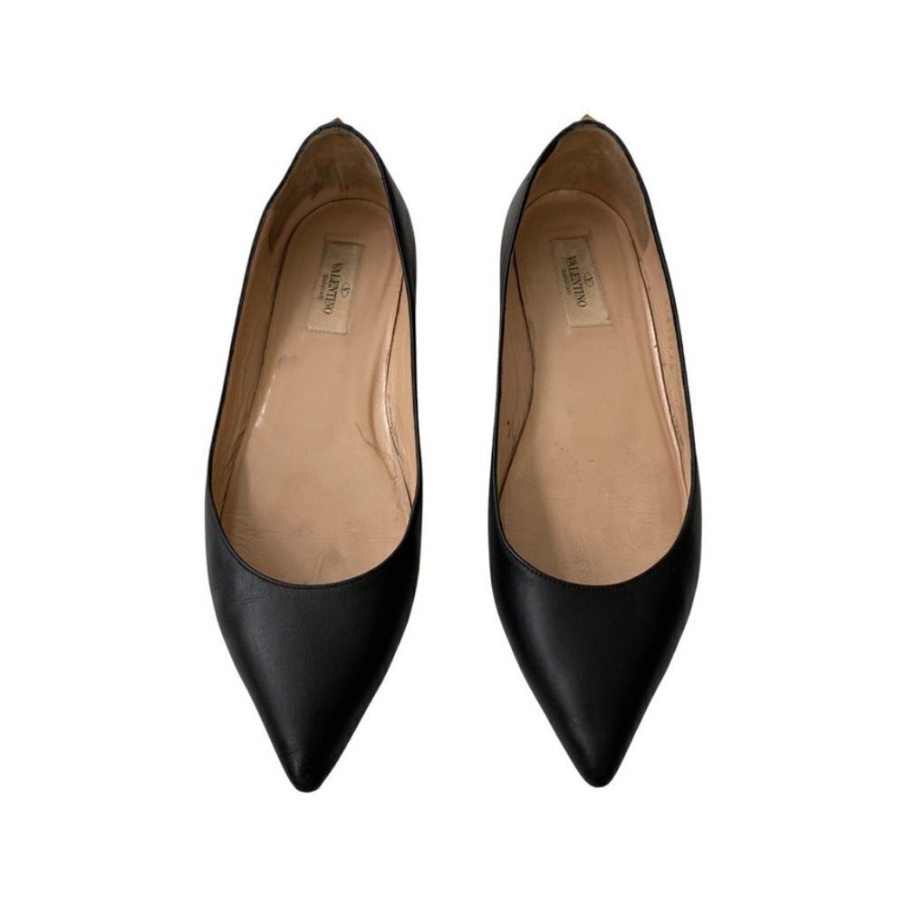 Valentino Garavani Black Pointed Ballerina Flats size 40 US 9.5